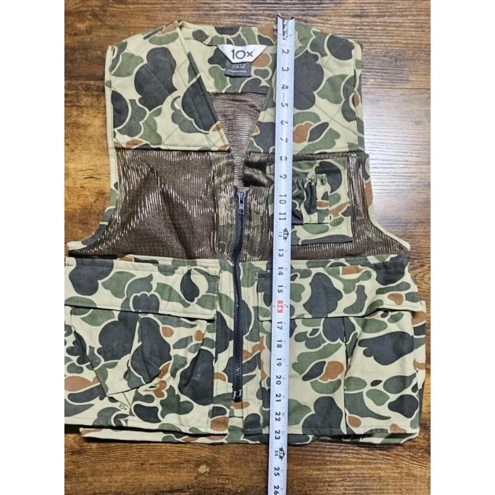 Vintage 10X Mens AMMO Hunting Camouflage Vest Size Small